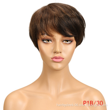 Wholesale Silky Straight Wave Cheap Short Bob Wig Ombre Color Machine Made Remy Brazilian Human Hair Wigs for Black women